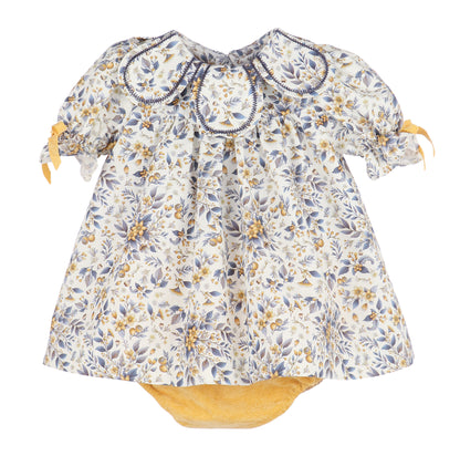 Sophie & Lucas Girls Marigold Floral Print Petal Collar Dress by Sophie & Lucas