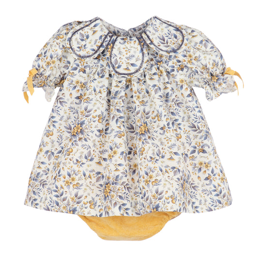 Sophie & Lucas Girls Marigold Floral Print Petal Collar Dress by Sophie & Lucas