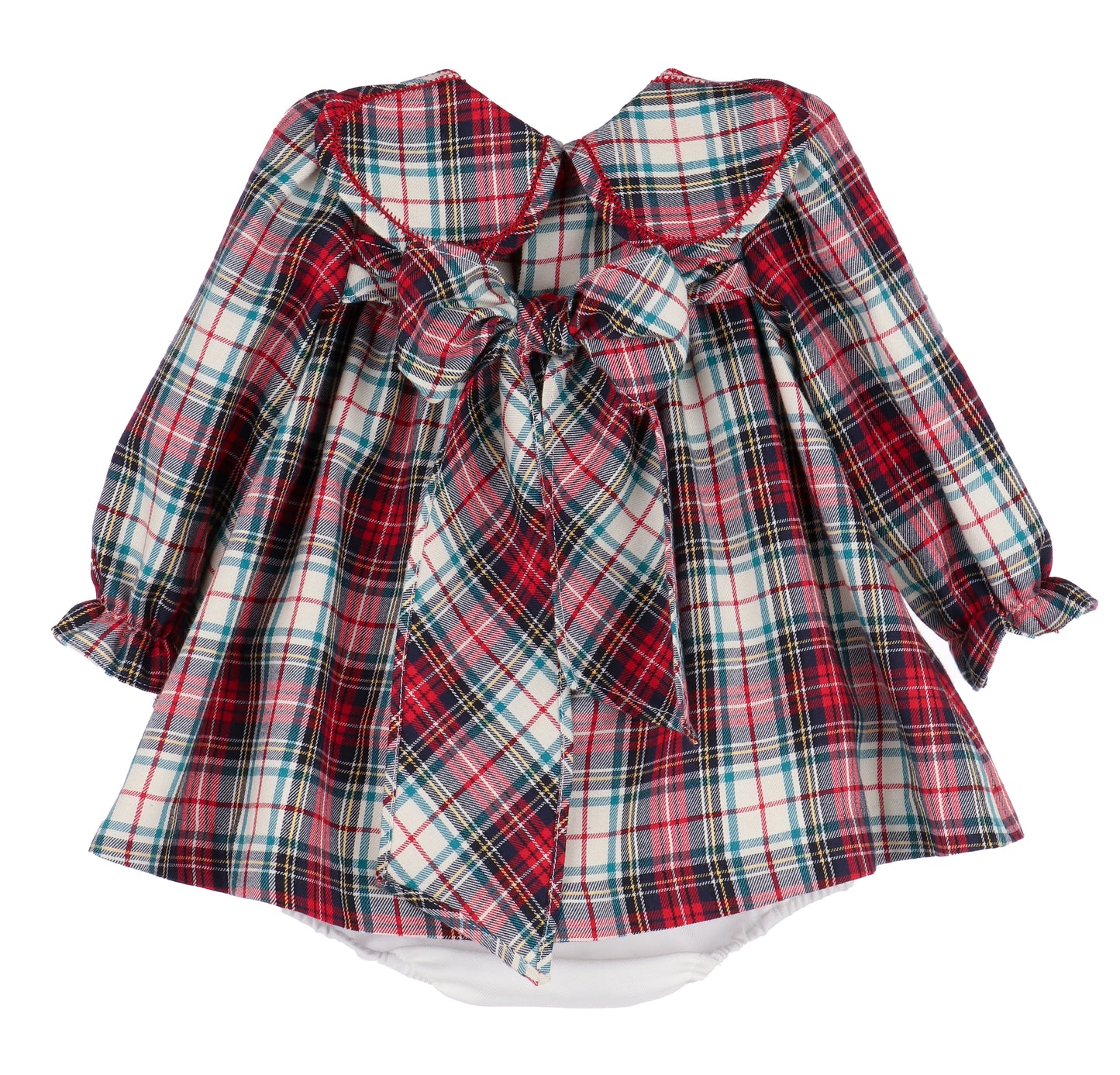 Sophie & Lucas Girls Red Holiday Plaid Petal Collar Dress by Sophie & Lucas