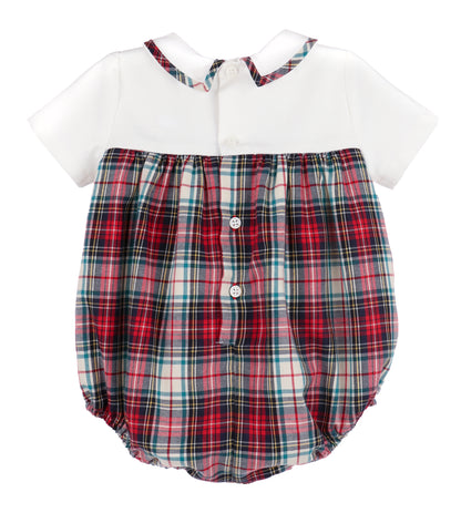 Sophie & Lucas Boys Red Holiday Plaid Christmas Teddy Bear Bubble by Sophie & Lucas