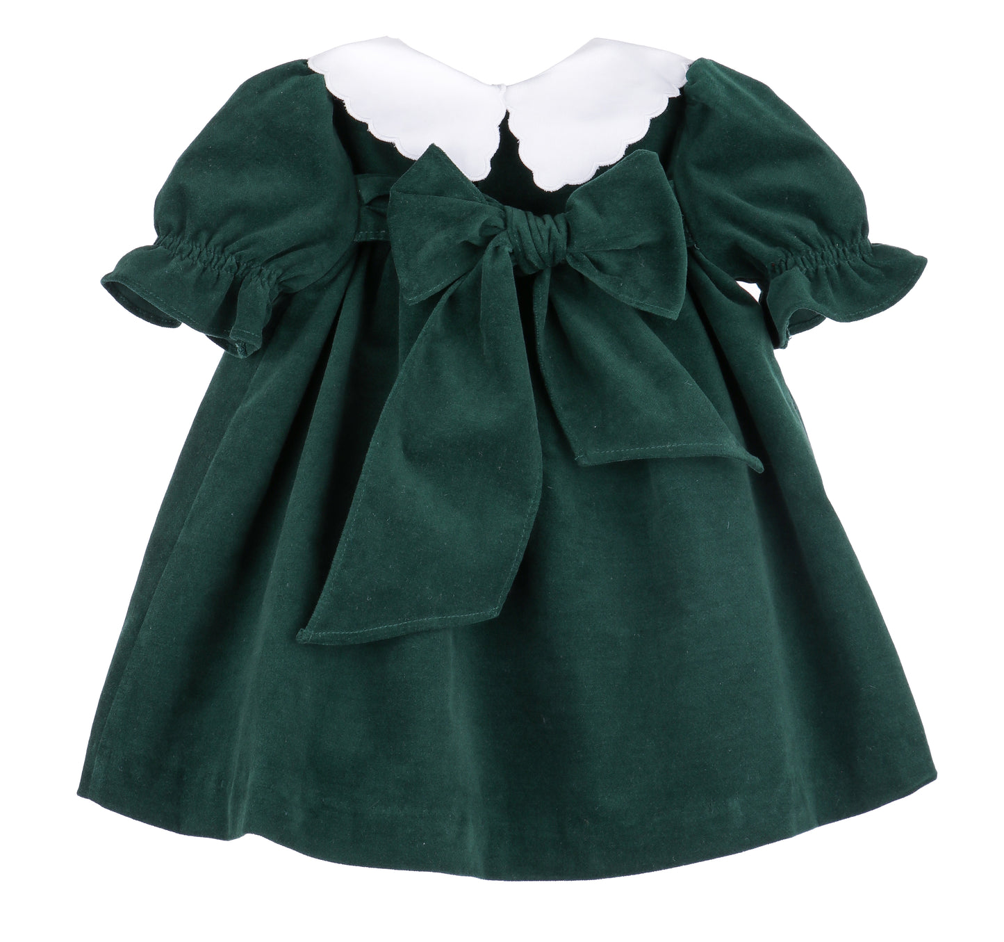 Sophie & Lucas Girls Holly Jolly Velvet Embroidered Collar Dress - Green by Sophie & Lucas