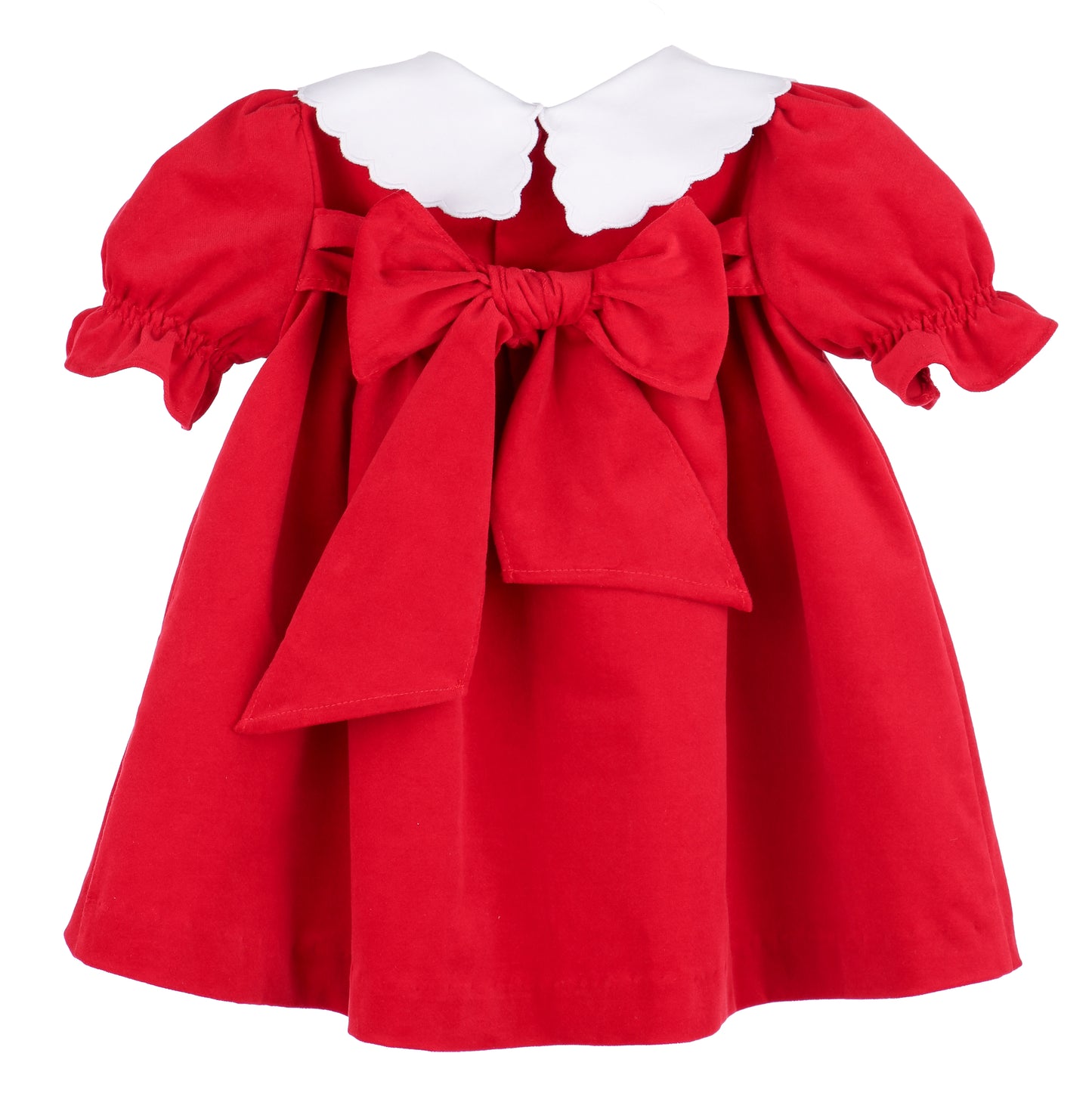Sophie & Lucas Girls Holly Jolly Embroidered Collar Velvet Dress - Red by Sophie & Lucas