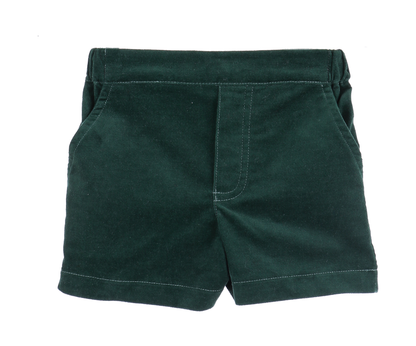 Sophie & Lucas Boys Dressy Green Velvet Shorts Set with Shirt by Sophie & Lucas
