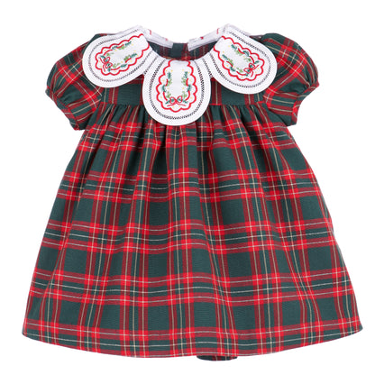 Sophie & Lucas Girls Red & Green Holiday Plaid Dress