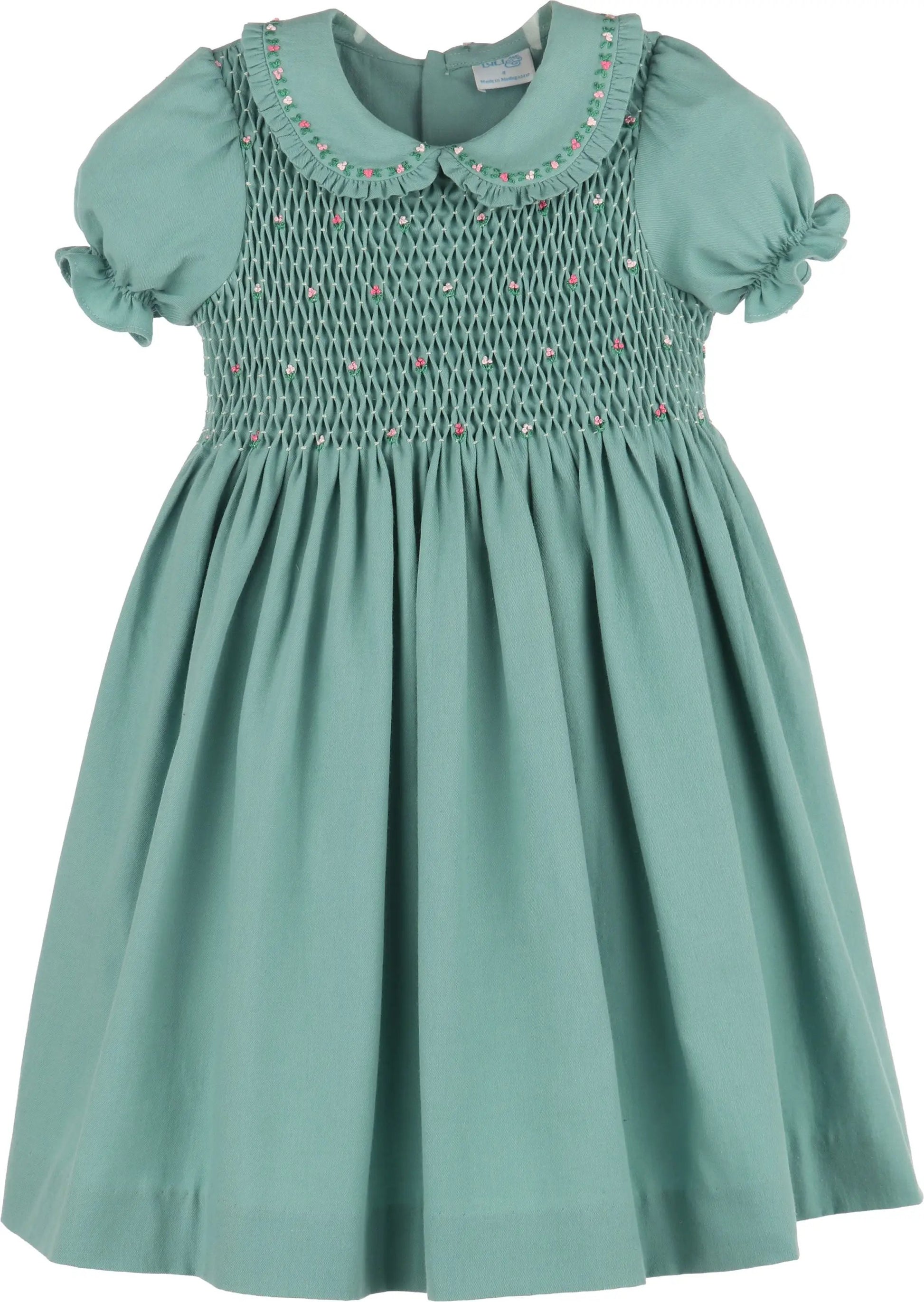 Luli & Me Girls Green Fall Garden Full Smock Dress
