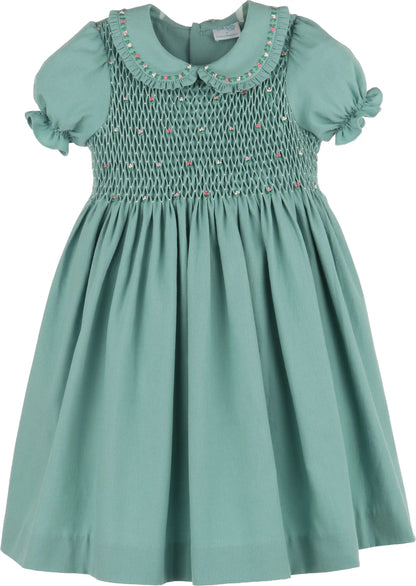 Luli & Me Girls Green Fall Garden Full Smock Dress by Luli & Me