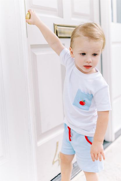 Proper Peony Pima Boys Pull on Shorts - Soft Blue