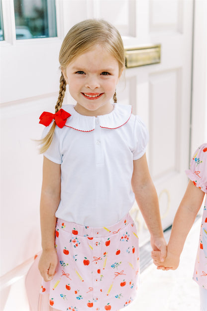 Proper Peony Pima Girls Pink School Days Button Skirt
