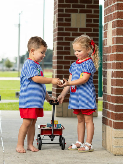 Trotter Street Kids Girls Royal Blue School Supplies Trio Bloomers Set