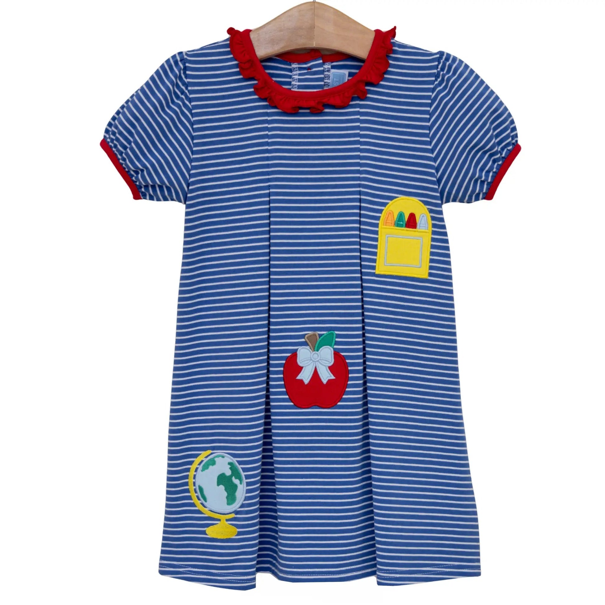 Trotter Street Kids Girls Royal Blue School Supplies Trio Dress