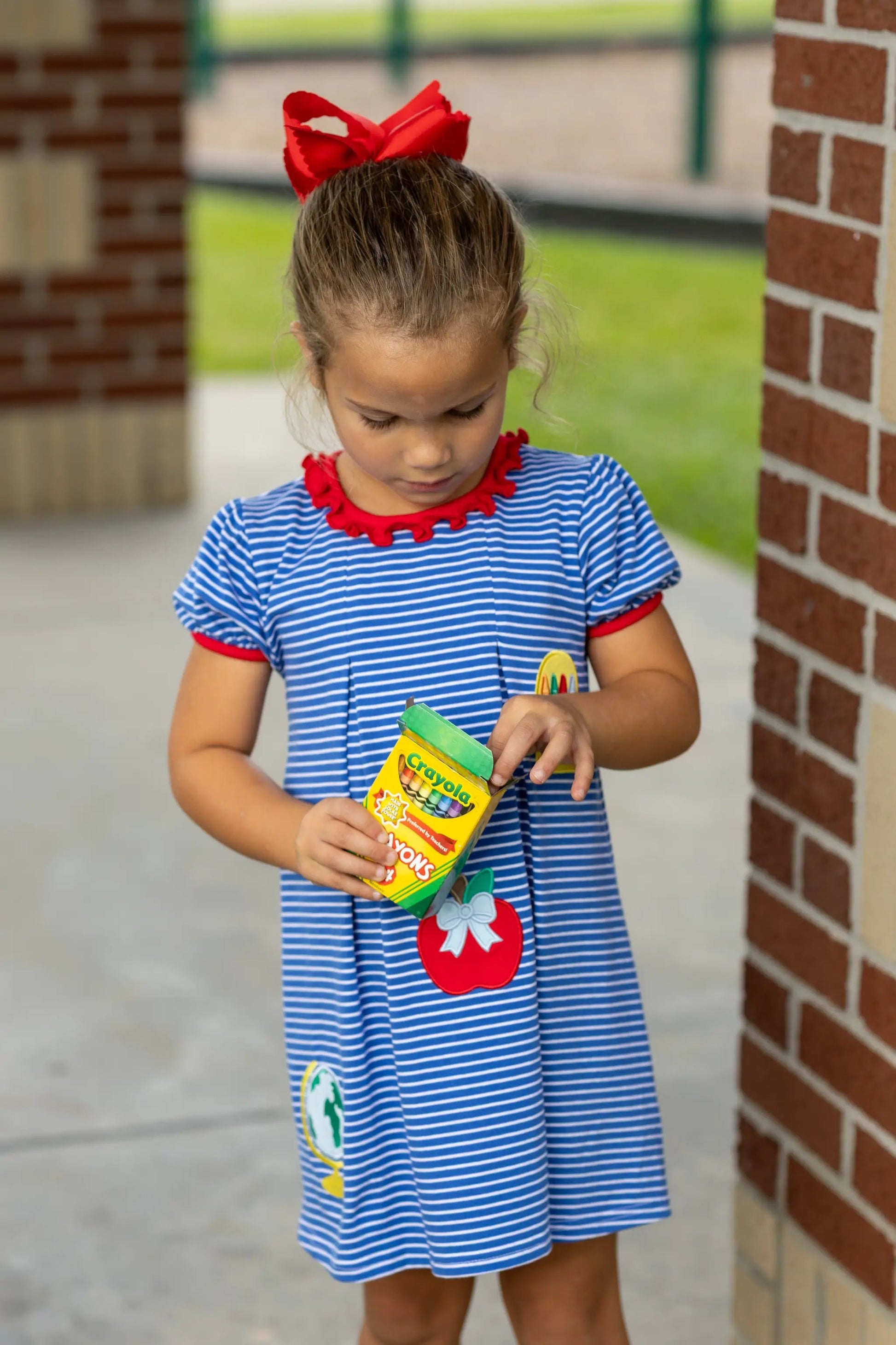 Trotter Street Kids Girls Royal Blue School Dress Trio 6