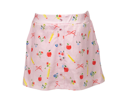 Proper Peony Pima Girls Pink School Days Button Skirt