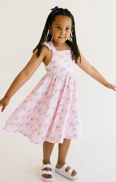 pink twirl dress Bamboo Twirl Dress in Blush by Kyte Baby