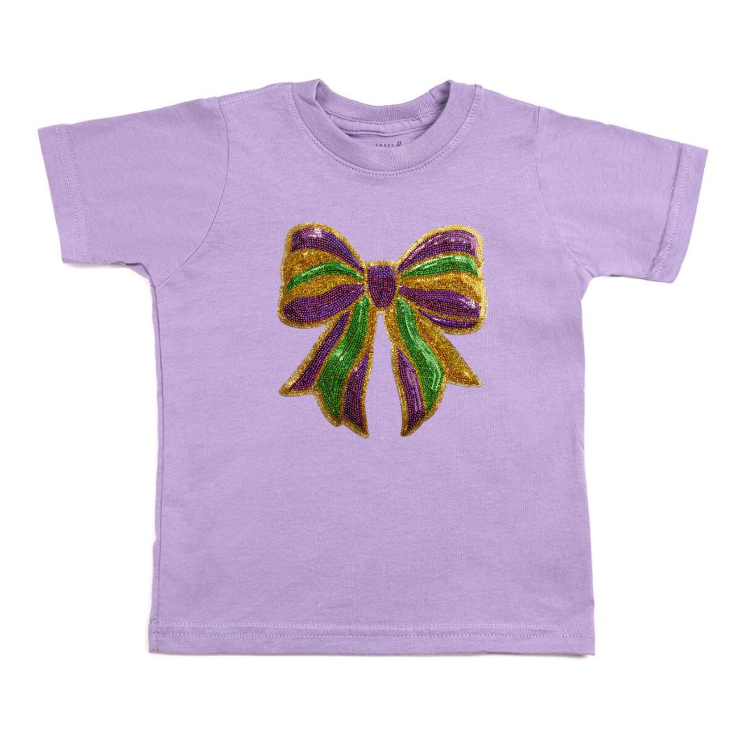 Sweet Wink Mardi Gras Patch Sweatshirt - Lavender