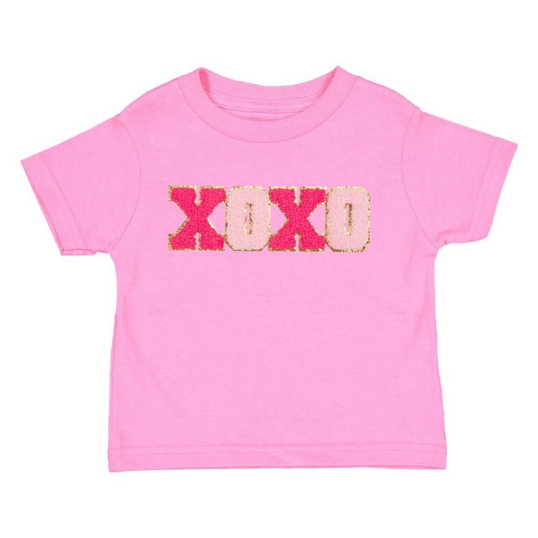 Sweet Wink Girls XOXO Patch Valentine's Day Short Sleeve T-Shirt - Raspberry