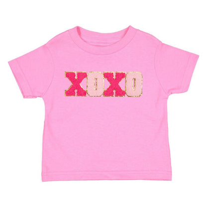 Sweet Wink Girls XOXO Patch Valentine's Day Short Sleeve T-Shirt - Raspberry by Sweet Wink