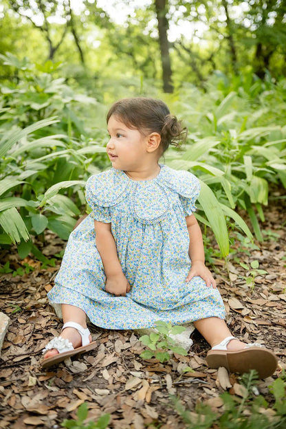 Shop Teeta Girls Summer Floral Morgan Dress - Petal Collar by Shop Teeta