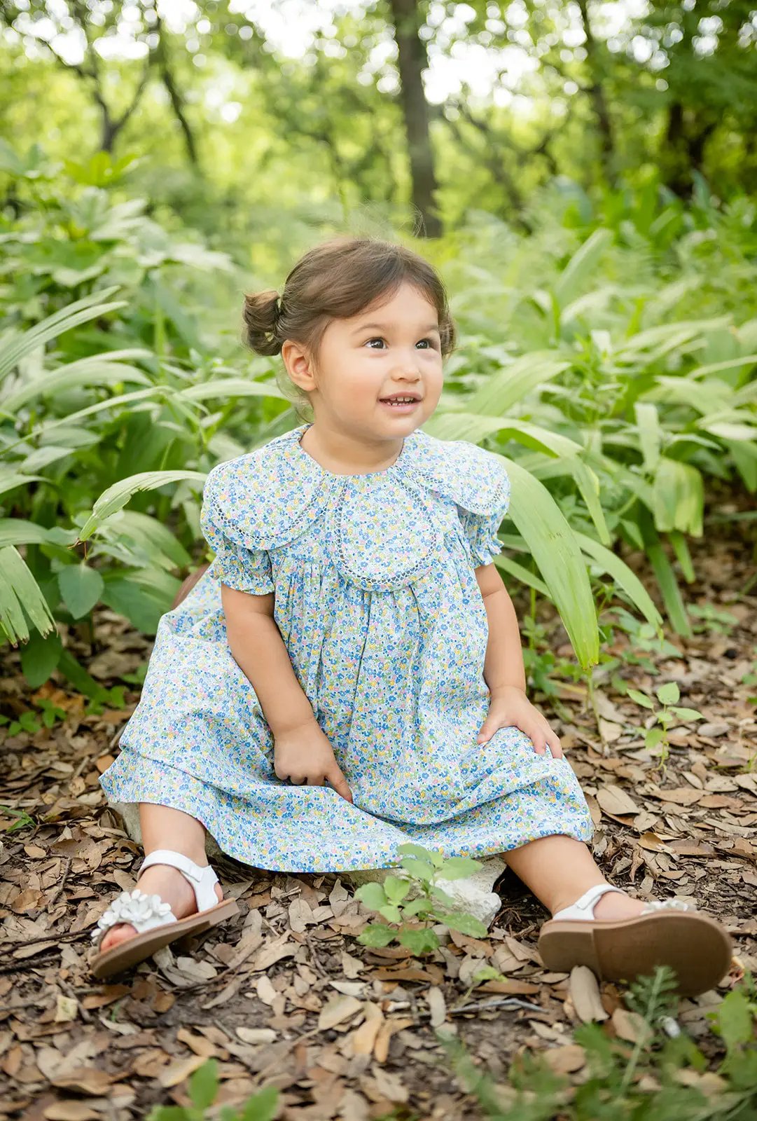 Shop Teeta Girls Summer Floral Morgan Dress - Petal Collar by Shop Teeta
