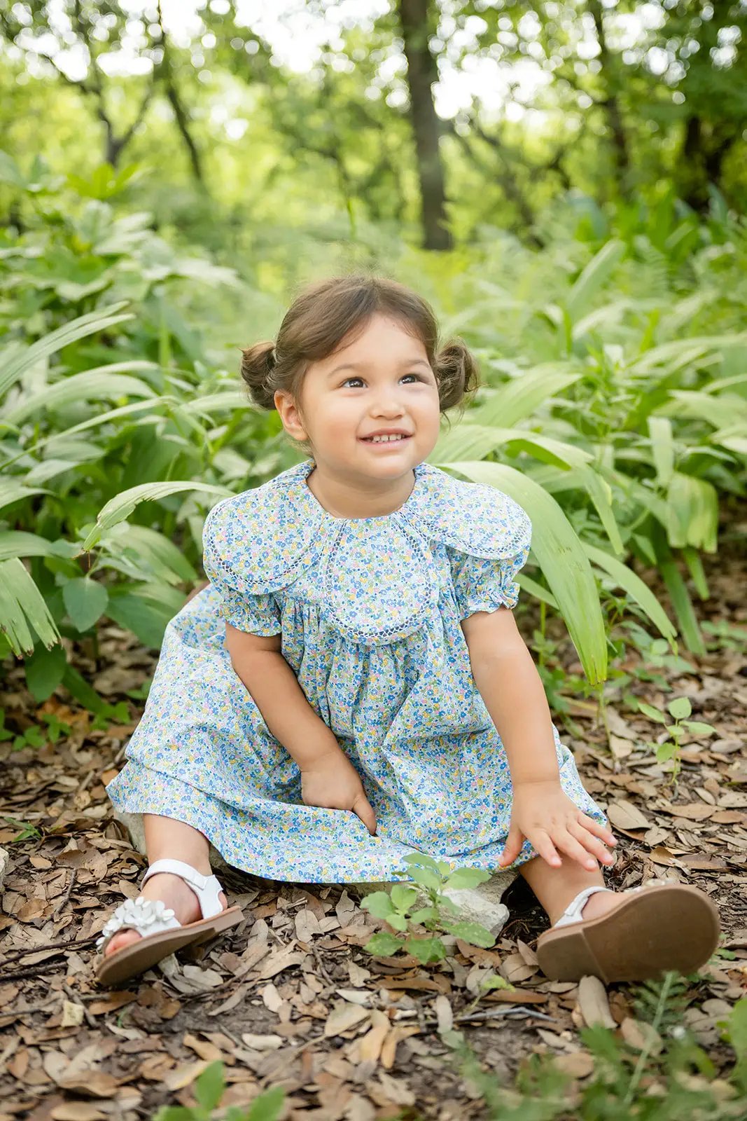 Shop Teeta Girls Summer Floral Morgan Dress - Petal Collar by Shop Teeta