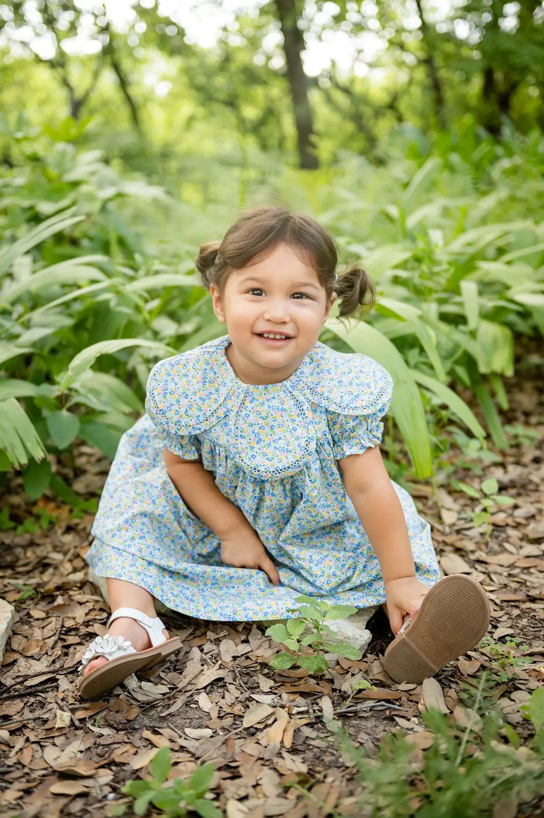 Shop Teeta Girls Summer Floral Morgan Dress - Petal Collar by Shop Teeta