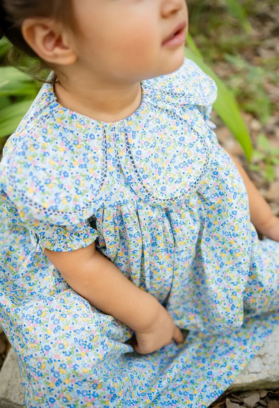 Shop Teeta Girls Summer Floral Morgan Dress - Petal Collar by Shop Teeta