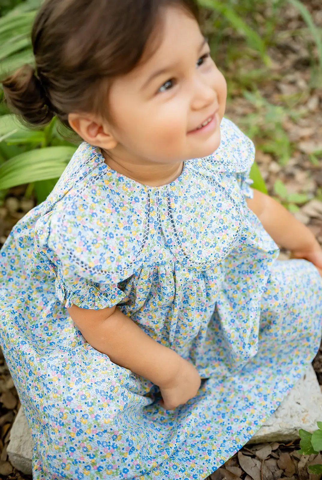 Shop Teeta Girls Summer Floral Morgan Dress - Petal Collar