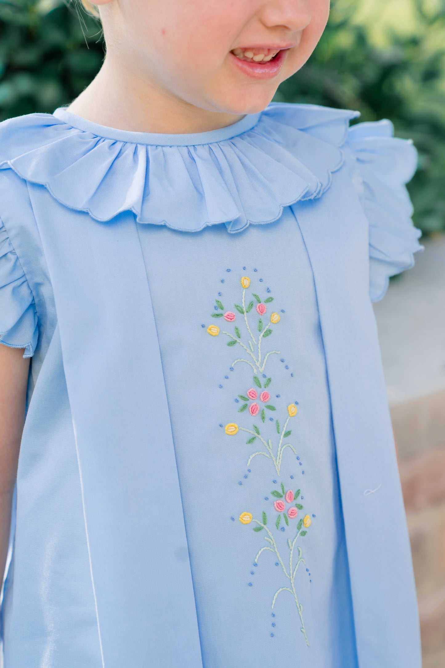 Proper Peony Girls Blue Sid Scallop Pleat Dress by Proper Peony