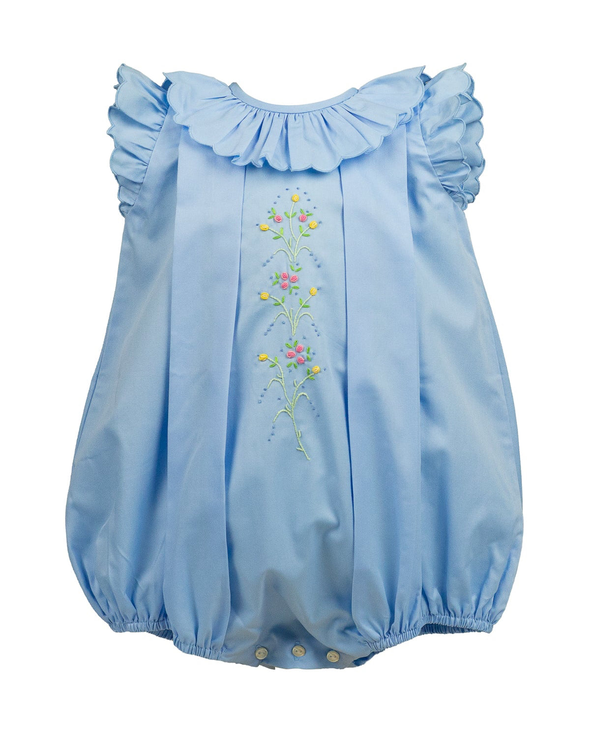 Proper Peony Baby Girls Blue Sid Scallop Pleat Bubble
