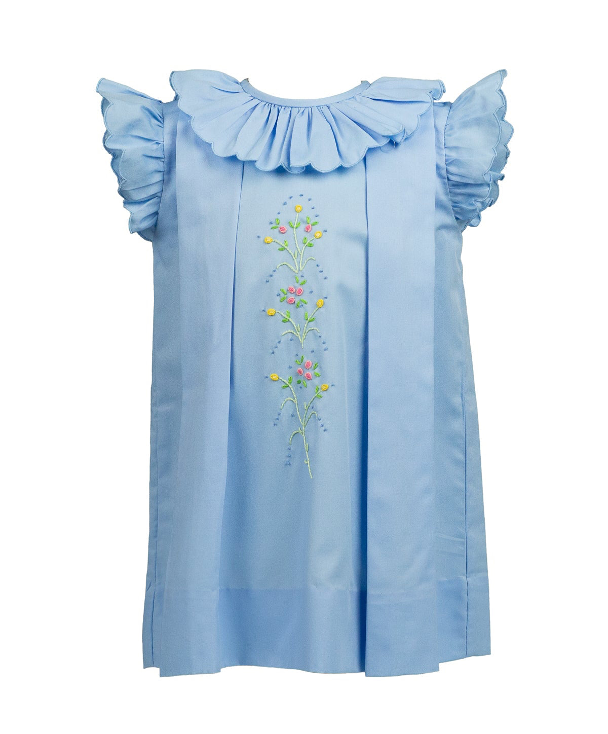 Proper Peony Girls Blue Sid Scallop Pleat Dress by Proper Peony