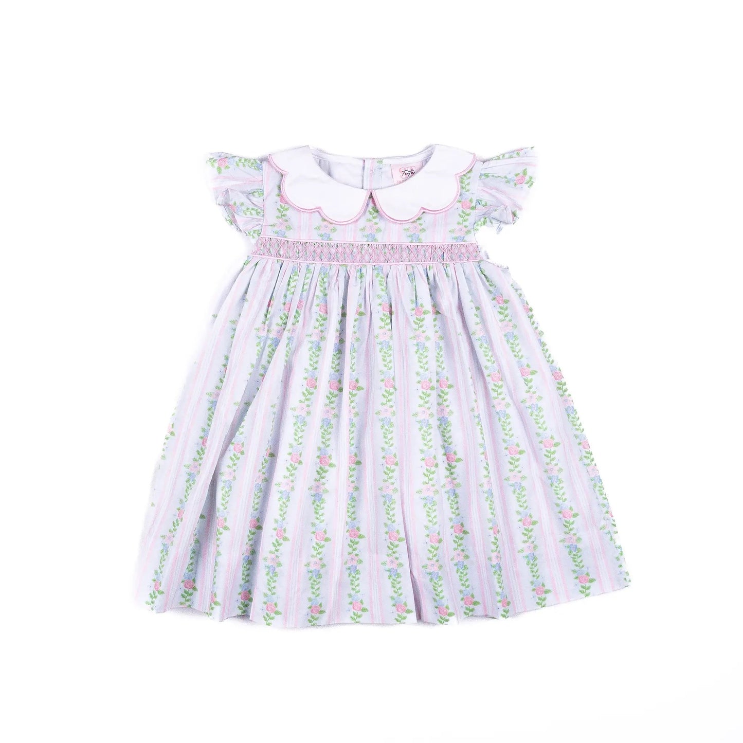 Shop Teeta Girls Sidney Smocked Floral Dress - Scallop Collar by Shop Teeta