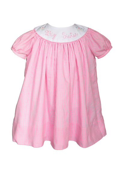 Proper Peony Girls Pink Check Sissy Big Sister Dress by Proper Peony