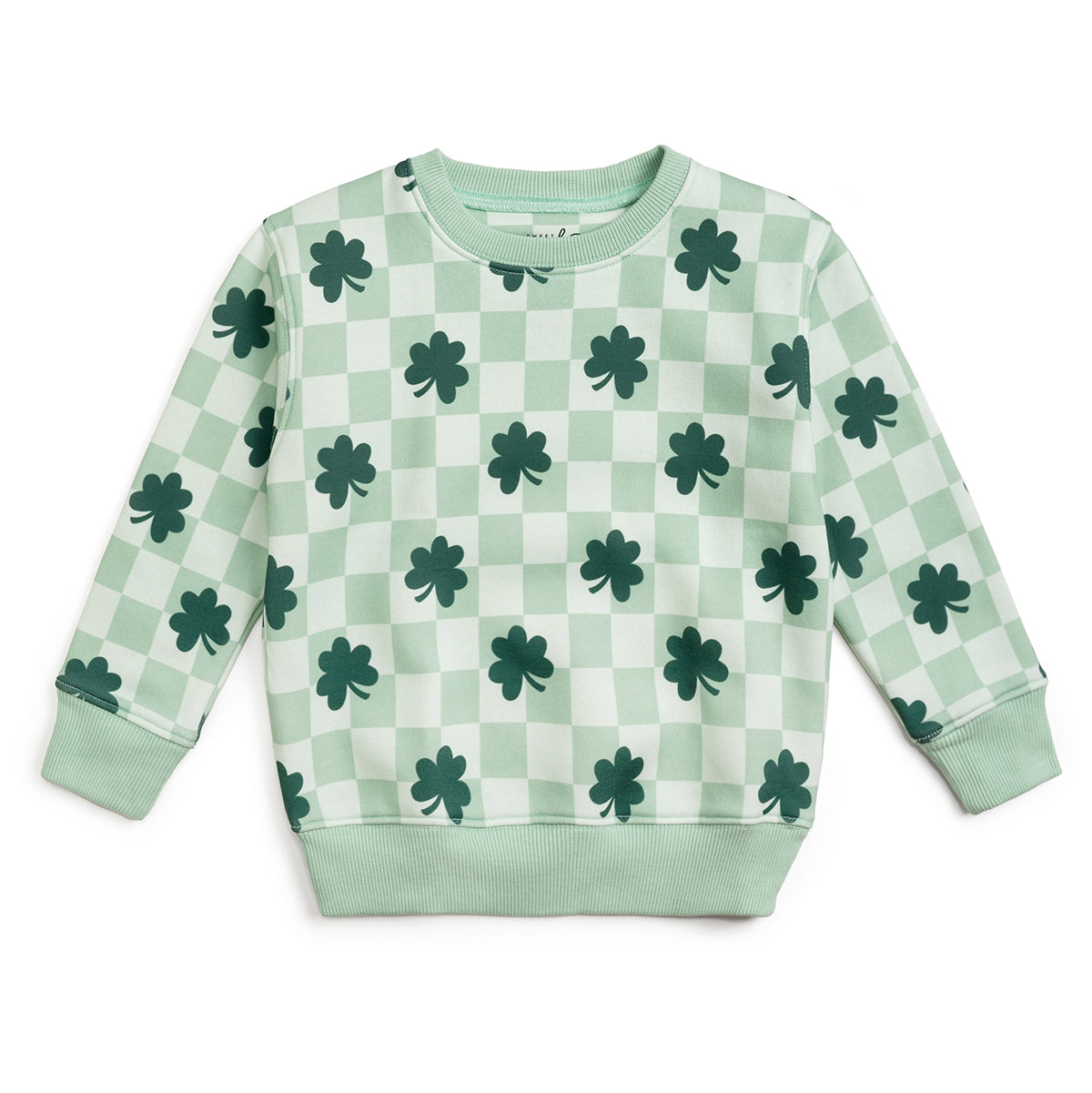 Sweet Wink Boys Green Checkered St. Patrick's Day Shamrocks Sweatshirt