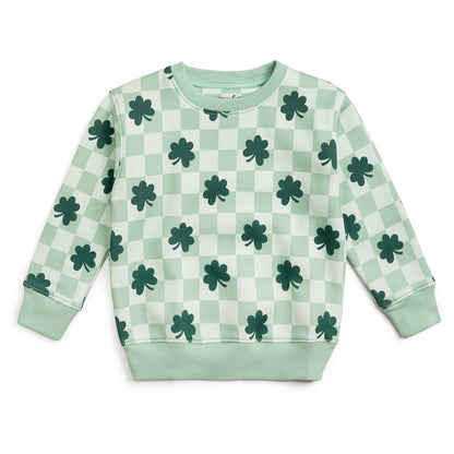 Sweet Wink Boys Green Checkered St. Patrick's Day Shamrocks Sweatshirt
