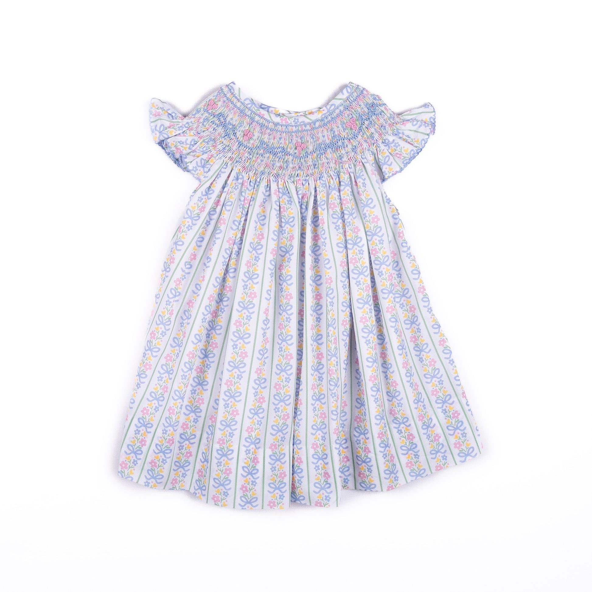 Shop Teeta Girls Kate Smocked Bishop Dress - Sweetie Bow Floral