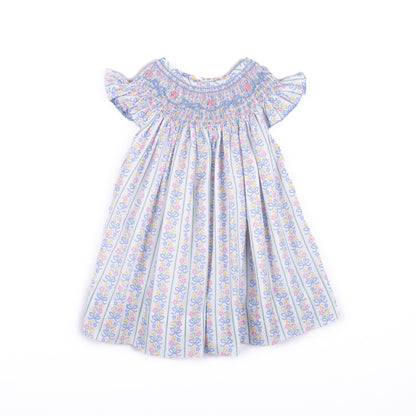 Shop Teeta Girls Kate Smocked Bishop Dress - Sweetie Bow Floral by Shop Teeta