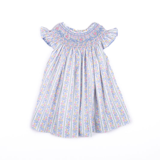 Shop Teeta Girls Kate Smocked Bishop Dress - Sweetie Bow Floral by Shop Teeta