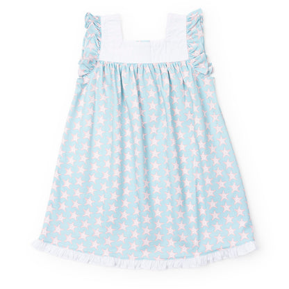 Lila & Hayes Girls Caroline Dress - Blue Seaside-Starfish by Lila & Hayes