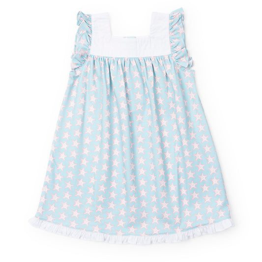 Lila & Hayes Girls Caroline Dress - Blue Seaside-Starfish by Lila & Hayes