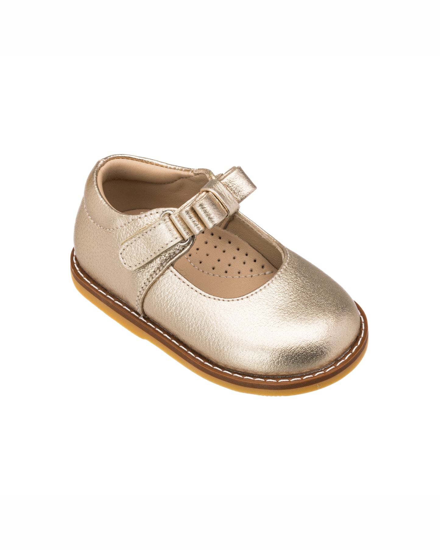 Elephantito Toddler Girls Dress Shoes - Mary Janes with Bow - Gold by Elephantito