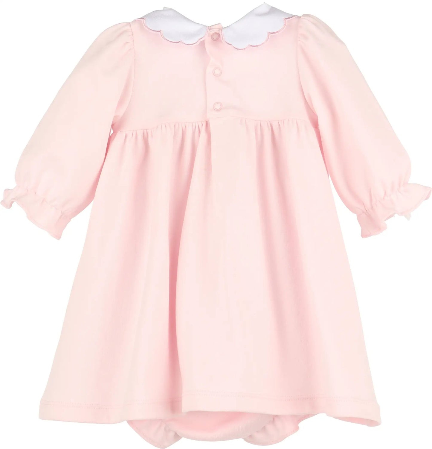 Luli & Me Girls Pink Warm Winter Home Smock Dress by Luli & Me