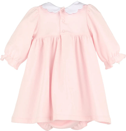 Luli & Me Girls Pink Warm Winter Home Smock Dress by Luli & Me