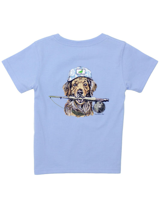 Properly Tied Boys Tee Shirt - Fishing Buddy on Light Blue by Properly Tied
