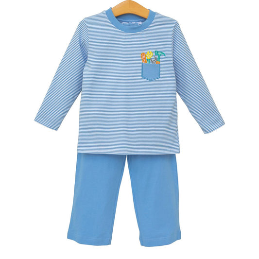 Trotter Street Kids Boys Blue Pants Set - Tools in Pocket