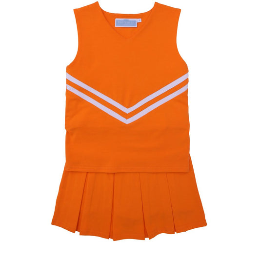 Trotter Street Kids Girls Cheerleader Skirt Set - Clemson Orange