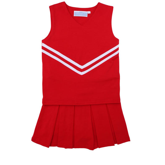 Trotter Street Kids Girls Cheerleader Skirt Set - Red