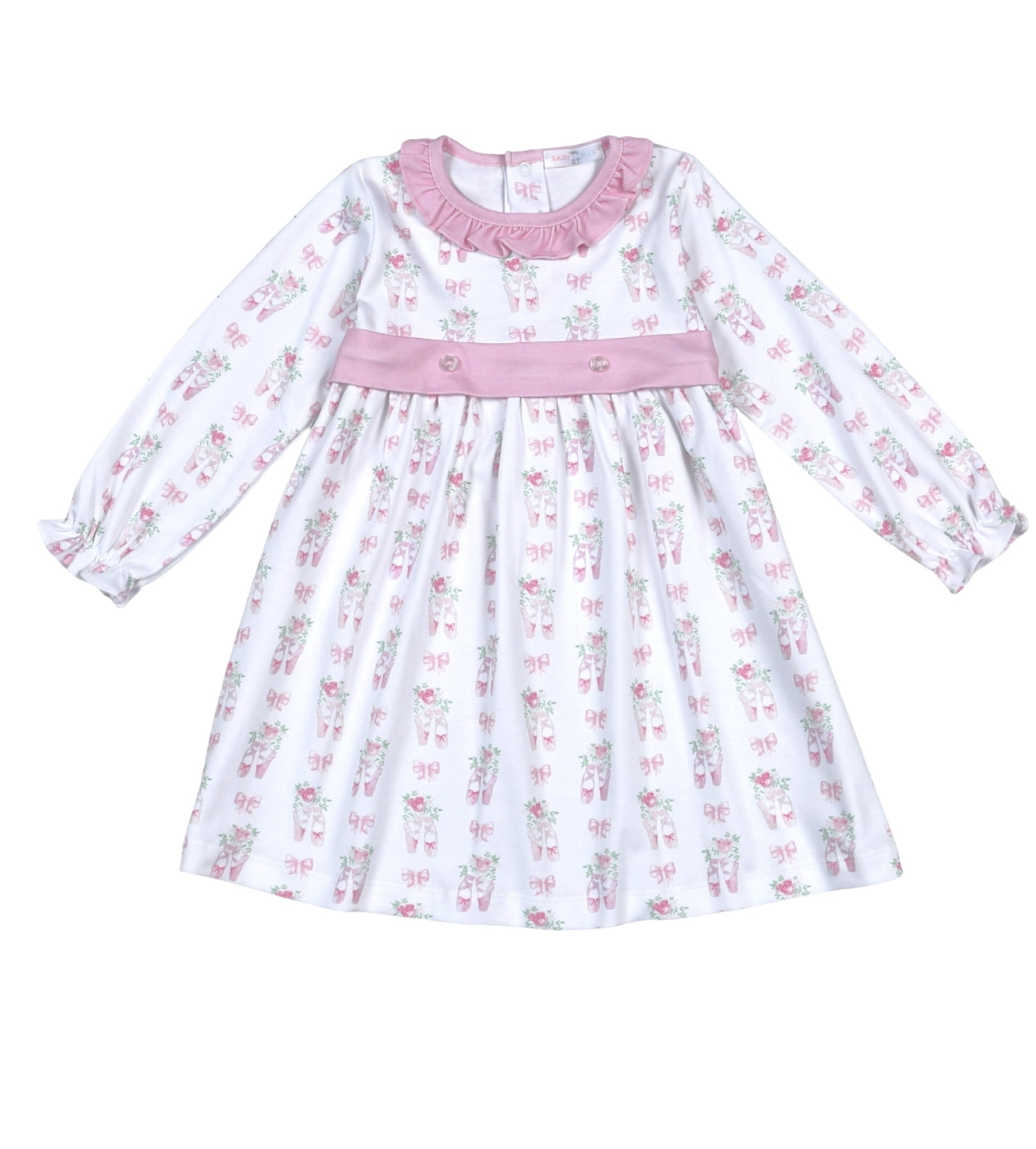 Baby Loren Girls Pink Twinkle Toes Ballerina Dress