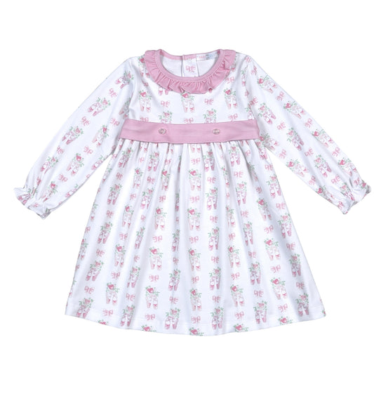 Baby Loren Girls Pink Twinkle Toes Ballerina Dress by Baby Loren