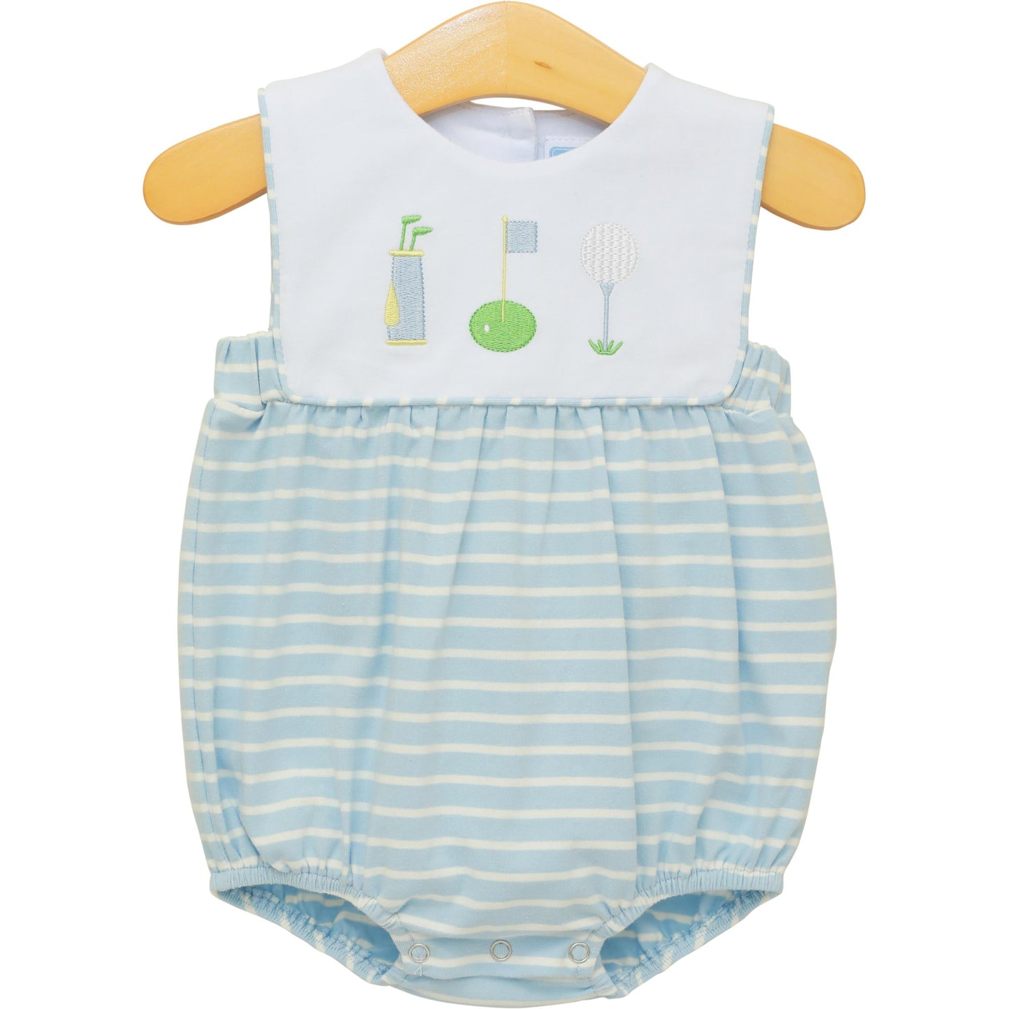Trotter Street Kids Baby Boys Green Stripe Golf Tee Time Bubble by Trotter Street Kids