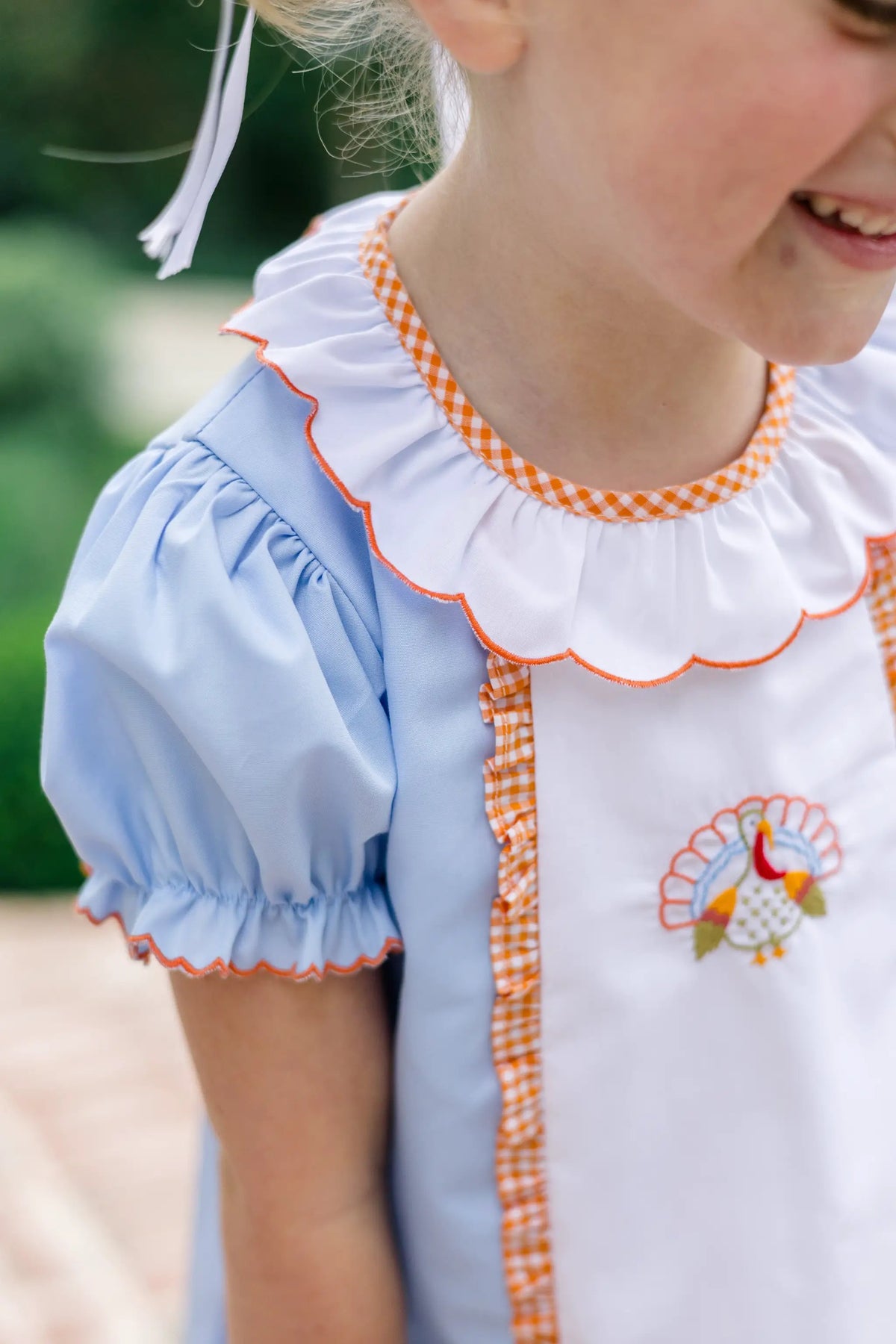 Proper Peony Girls Blue Tillman Turkey Thanksgiving Dress