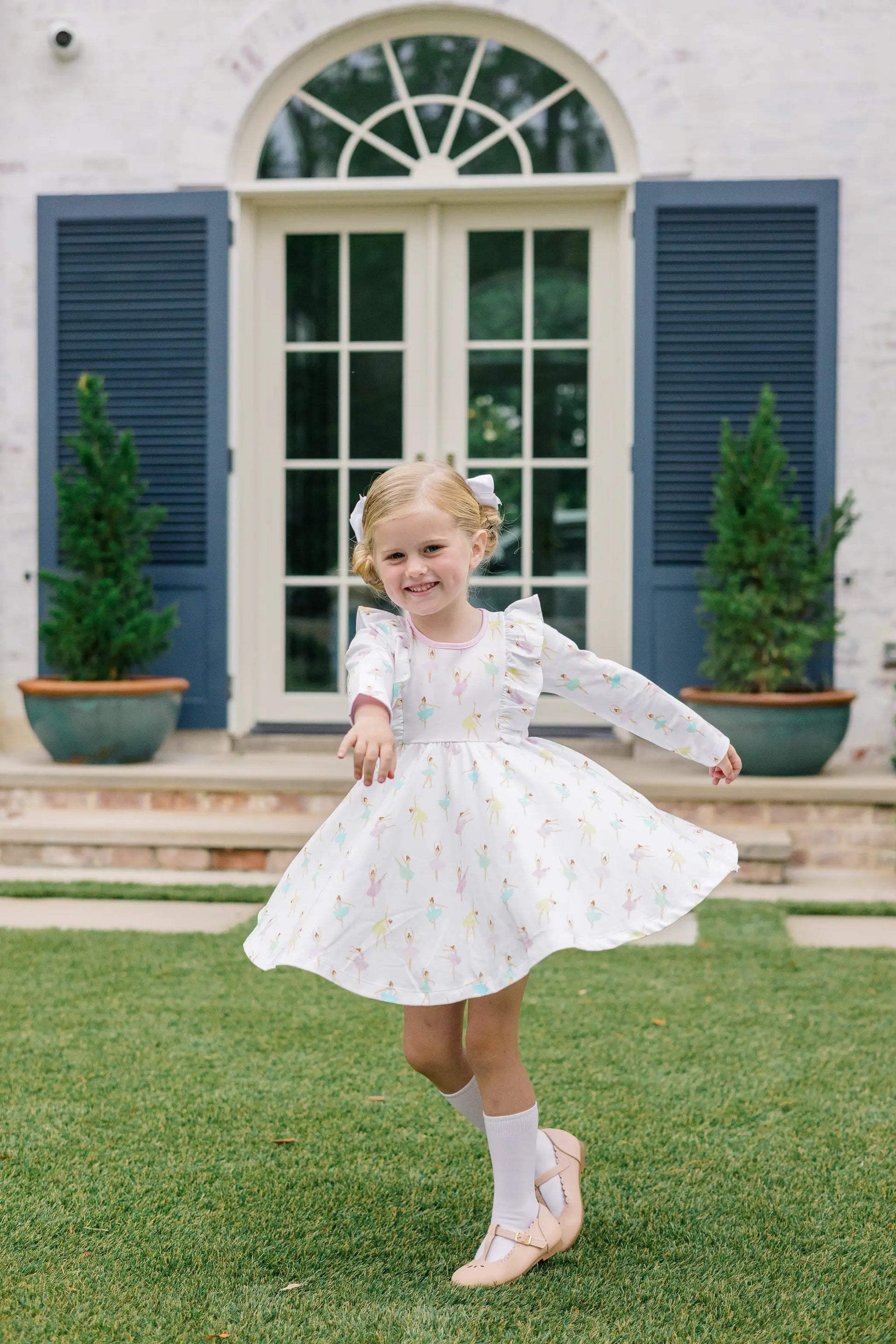 Proper Peony Girls White Tutu Twirl Dress